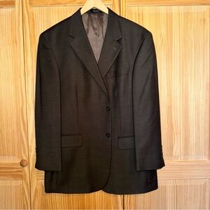 Oscar de La Renta Men’s Brown Wool Cashmere Blazer Sports Coat 44R